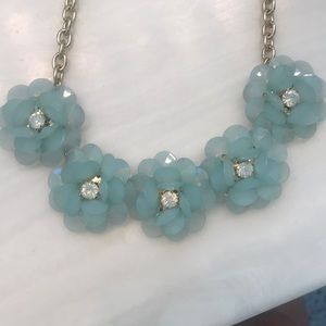 Anthropologie mint green and gold floral necklace